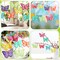 32 Pcs Butterfly Suncatchers Paper Craft Set DIY Butterfly Shaped Stained Glass Effect Tissue Paper Kits Bulk for Window Classroom Activities Art Summer Party Decorations Favors Gift